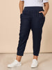 Sarah Linen Pleat Hem Pant - Navy RC&CO