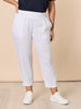 Sarah Linen Pleat Hem Pant - White RC&CO