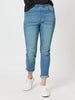 LA Distressed Pull On Stretch Denim Jean - Denim