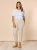 Sarah Linen Pleat Hem Pant - Natural RC&CO