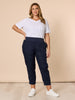 Sarah Linen Pleat Hem Pant - Navy RC&CO