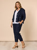 Sarah Linen Pleat Hem Pant - Navy RC&CO