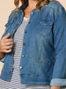 Military Style Denim Jacket - Denim RC&CO