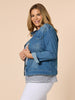 Military Style Denim Jacket - Denim RC&CO