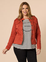 Military Denim Jacket - Maple