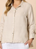 Linen Ruffle Hem Shirt - Natural RC&CO