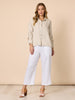 Linen Ruffle Hem Shirt - Natural RC&CO