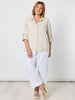 Linen Ruffle Hem Shirt - Natural RC&CO