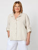 Linen Ruffle Hem Shirt - Natural RC&CO