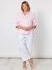 Linen Ruffle Hem Shirt - Pink RC&CO