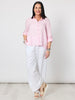 Linen Ruffle Hem Shirt - Pink RC&CO
