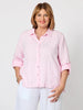 Linen Ruffle Hem Shirt - Pink RC&CO