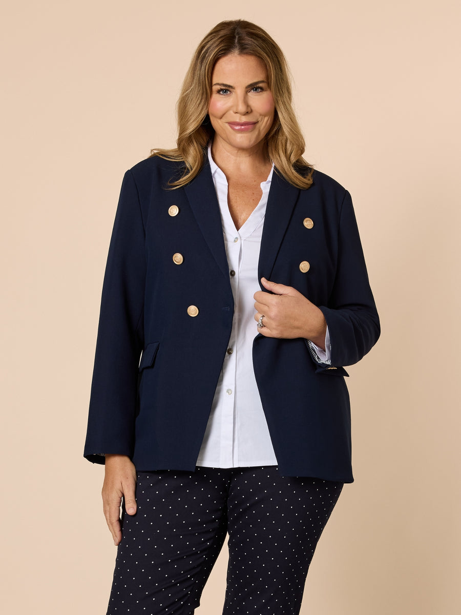 Double Breasted Blazer Outfit Womens Navy Blazer Jeans Woman Navy