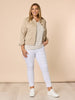 LA Distressed Pull On Stretch Denim Jean - White RC&CO