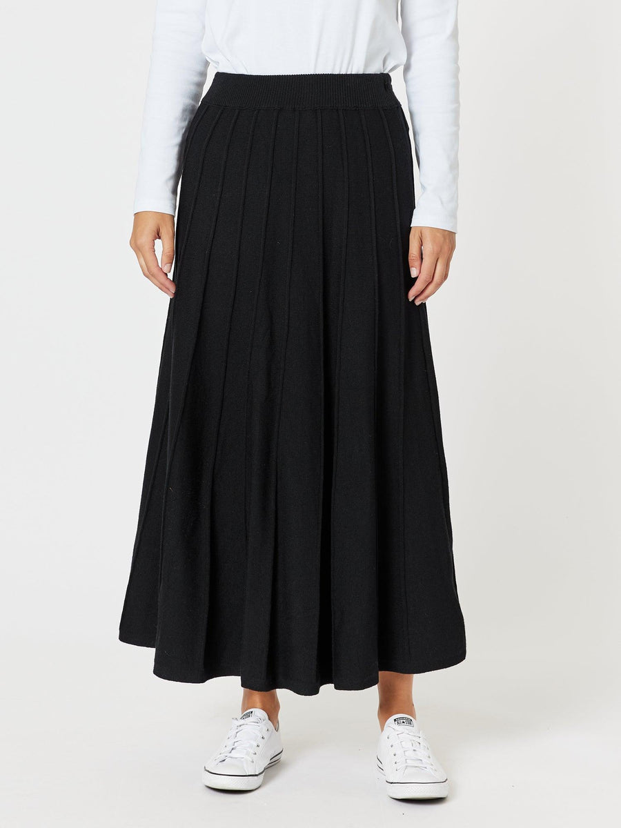 Kate Long Knit Skirt - Black – RC & Co