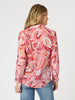 Paisley Print Sheer Shirt - Red Multi