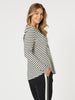 Riviera Long Sleeve Stripe Print Tee - Black/White