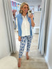 Alexandria Floral Print Pant - Blue/White