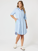 Skyler Stripe Shirt Dress - Blue/White rc&co