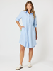 Skyler Stripe Shirt Dress - Blue/White rc&co