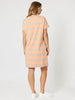 Love & Kisses Stripe Print Dress - Mango Natural rc&co