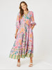 Mardi Gras Floral Print Dress - Pink/Multi rc&co