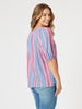 Bloom Stripe Top - Indigo Pink
