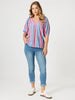 Bloom Stripe Top - Indigo Pink
