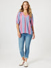 Bloom Stripe Top - Indigo Pink