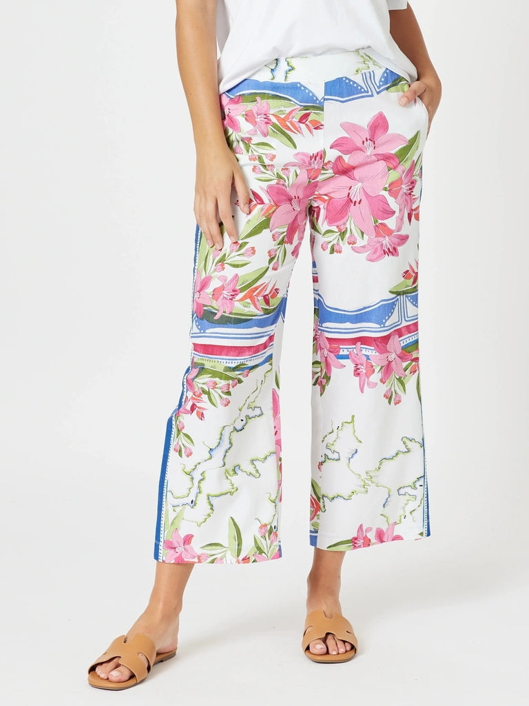 Monaco Wide Leg Pant - Sardinia Blue Multi