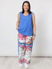 Monaco Floral Print Wide Leg Pant - Sardinia Blue Multi