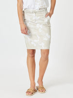 Morro Bay Floral Print Skirt - Natural/White