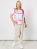 Geometric Print Top - White/Pink rc&co