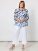 Kensington Floral Print Sheer Shirt - Blue Koko rc&co
