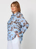 Kensington Floral Print Sheer Shirt - Blue Koko rc&co