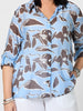 Kensington Floral Print Sheer Shirt - Blue Koko rc&co