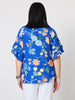Summer Gala Floral Print Top - Cobalt
