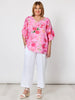 Summer Gala Floral Print Top - Hot Pink
