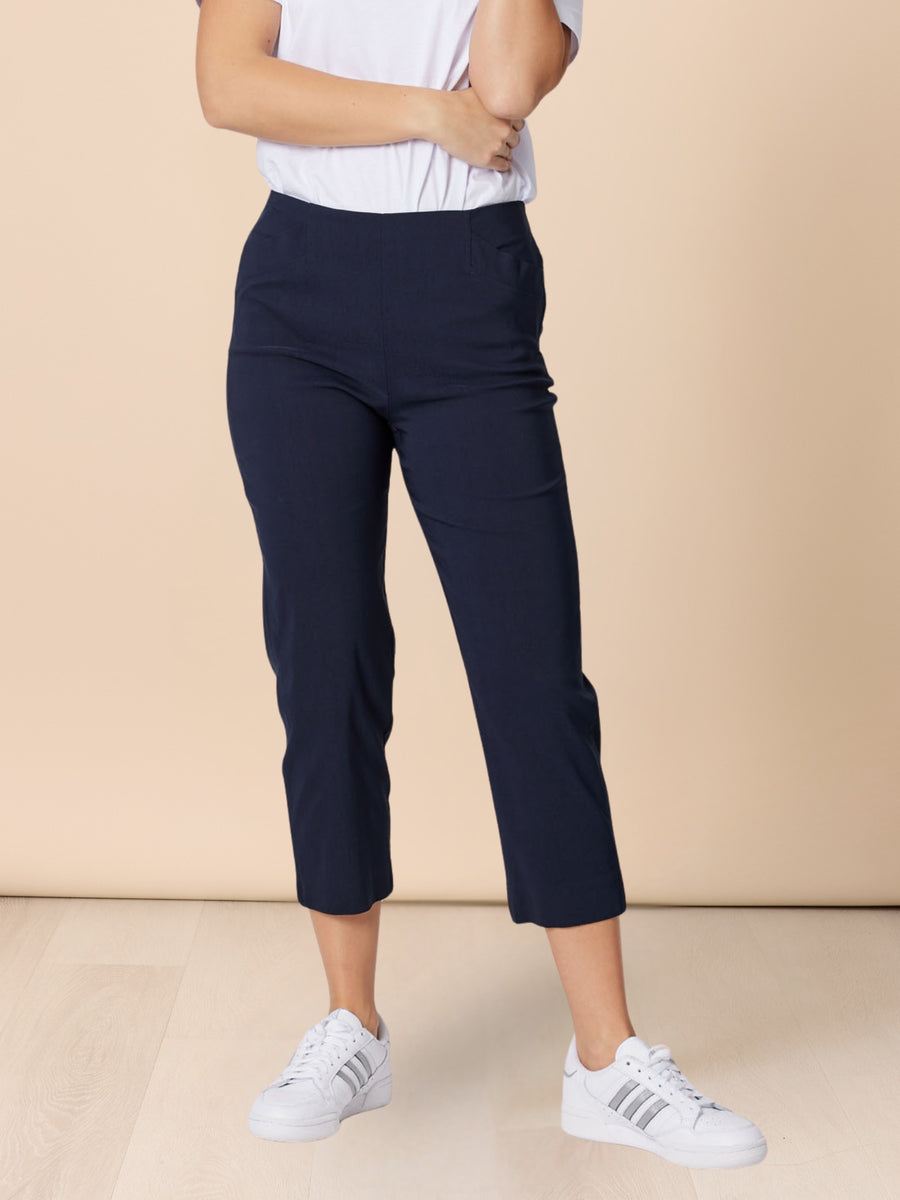 パンツ ZARA STUDIO COLLECTION TOP STITCH NAVY 6030NAVYCROP_RETO_1200x1200.