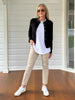 Military Style Denim Jacket - Black
