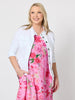 Military Style Denim Jacket - White