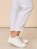 Sarah Linen Pleat Hem Pant - White RC&CO