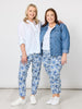 Alexandria Floral Print Pant - Blue/White