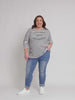 Riviera Stripe Print Long Sleeve Tee - Navy/White