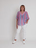 Bloom Stripe Print Top - Indigo Pink