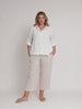 Ruffle Hem Linen Shirt - White