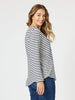 Riviera Stripe Long Sleeve Top - Navy/White - RC & Co