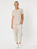 Sarah Linen Pleat Hem Pant - Natural - RC & Co