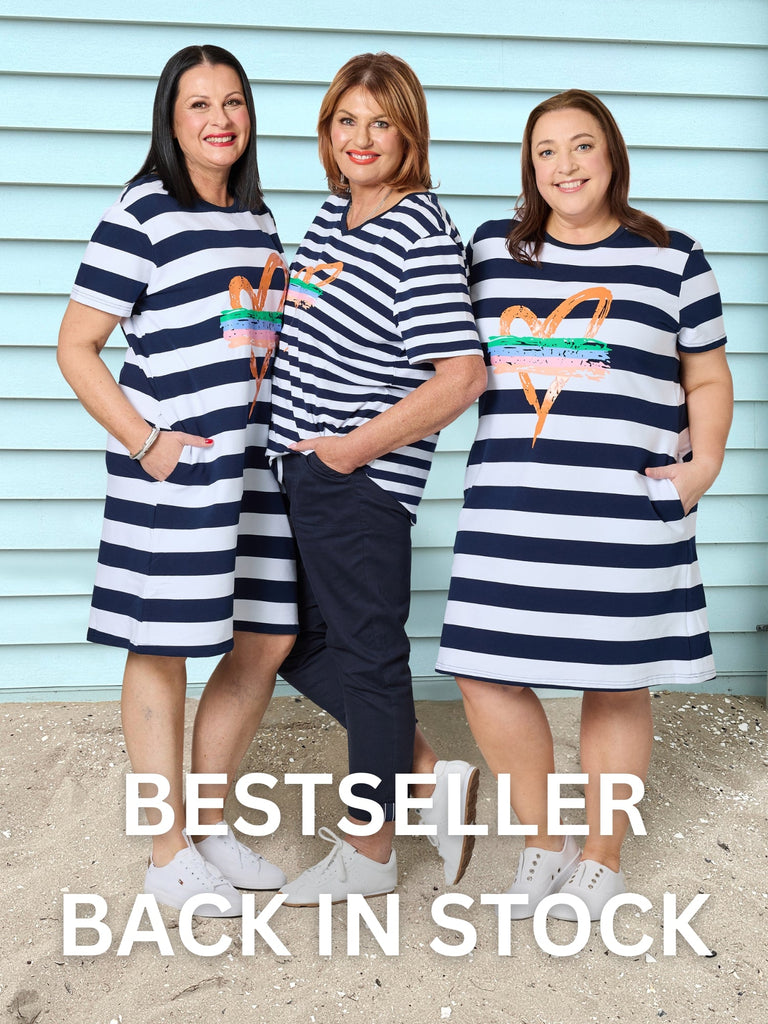 Best Selling Heart Stripe Dress and Tee + New season Colours