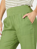 Sarah Linen Pleat Hem Pant - Basil RC&CO